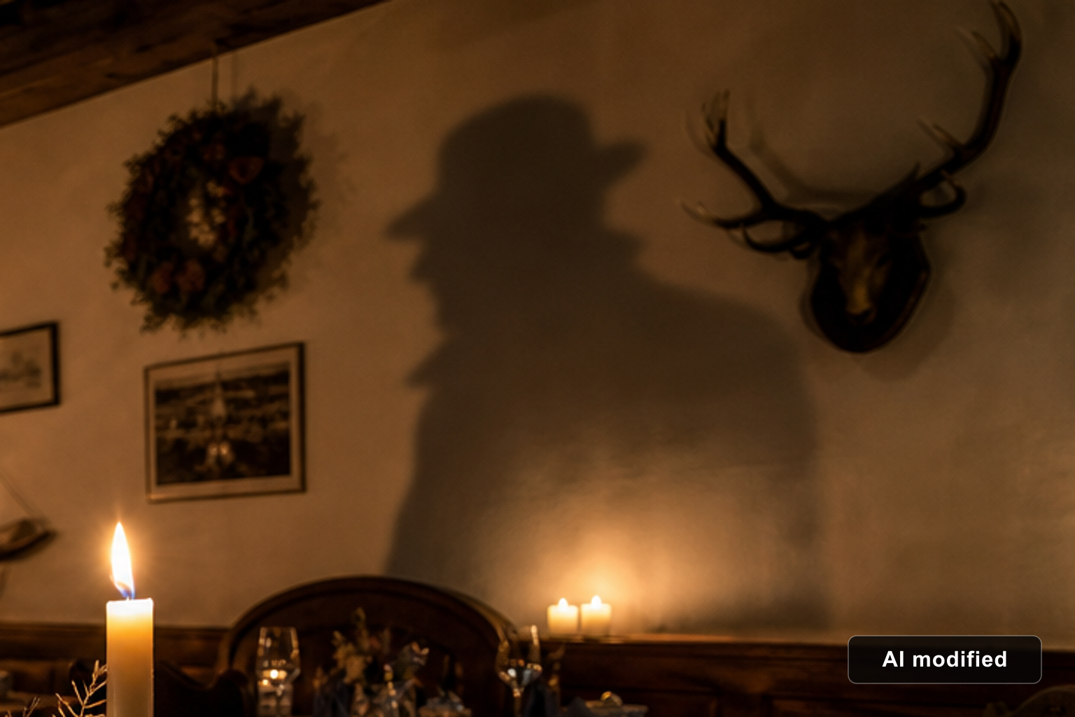 Szenenbild aus dem Krimidinner „Das Krimidinner in der Schlosswirtschaft“